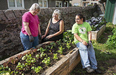Gemeinsam im Garten im FSJ mit Menschen mit Behinderung