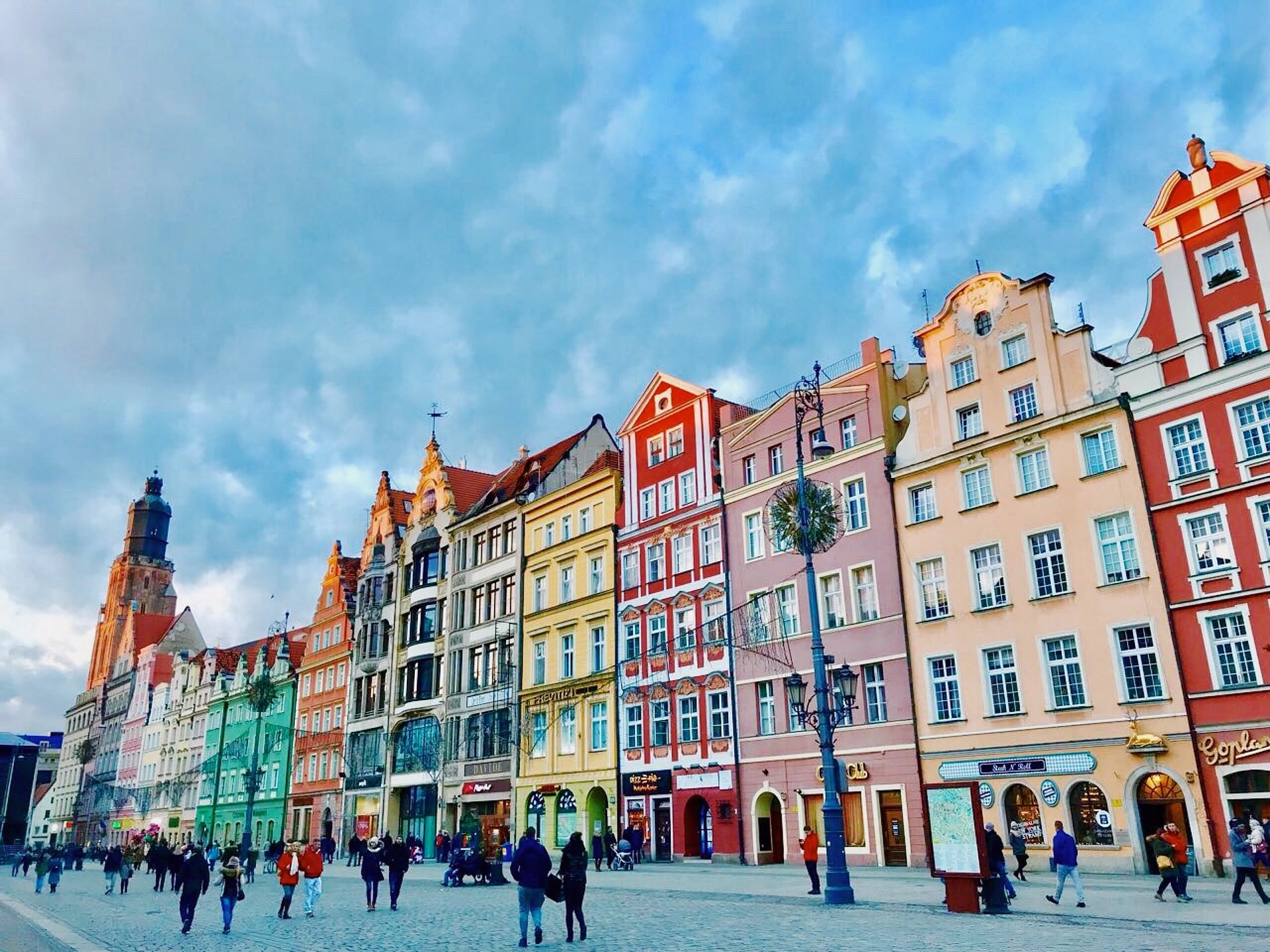 Bunte Häuser beim FSJ in Wroclaw Polen.