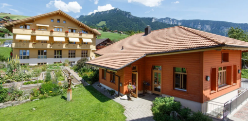 Häuser und Berge beim FSJ in der Schweiz