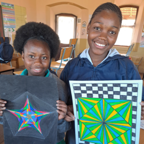 Waldorf School South Africa Pupils from Hermanus Waldorf School display their paintings