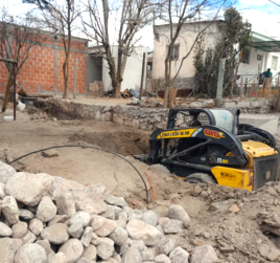 Baustelle mit Bagger